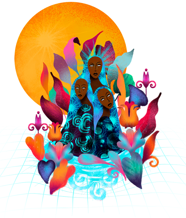 Ilustração sobre a plataforma Ancestralidades